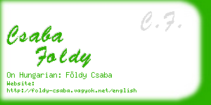 csaba foldy business card
